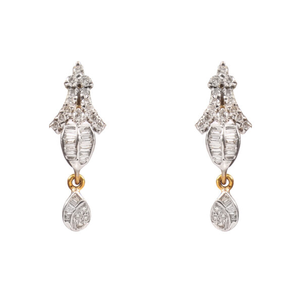 Royal Drop Diamond Earrings in Pure Gold - Image 3