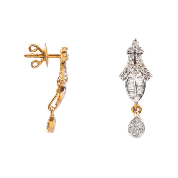 Royal Drop Diamond Earrings in Pure Gold - Image 4