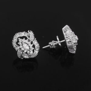 Classic White Gold Diamond Halo Earrings