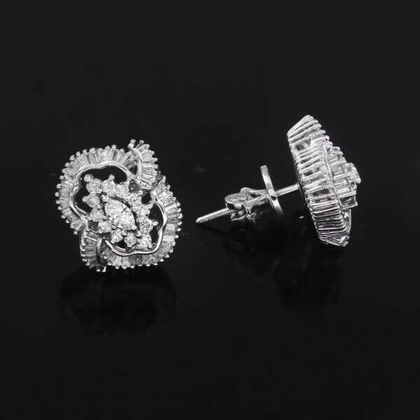 Classic White Gold Diamond Halo Earrings