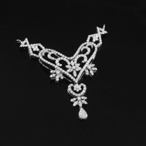 Floral Empress Diamond Pendant in Pure Gold