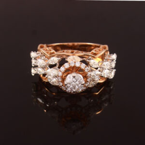 Regal Empress Rose Gold Diamond Crown Ring