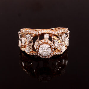Imperial Bloom Rose Gold Diamond Halo Ring