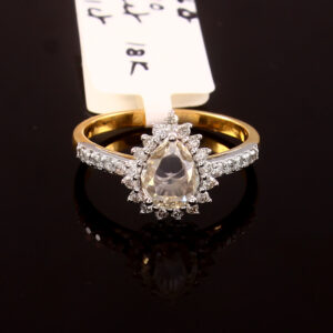 Ethereal Teardrop Diamond Halo Ring