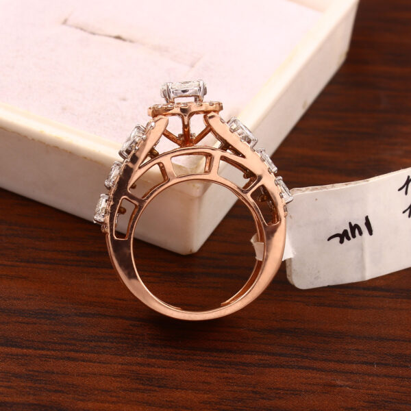 Blossom Vine Rose Gold & Diamond Designer Ring - Image 4