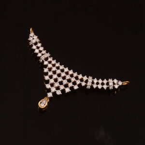 Elegant Net-Drape Diamond Pendant in Pure Gold