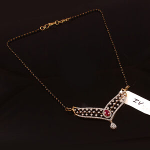 Royal Ruby Diamond Mangalsutra in Pure Gold