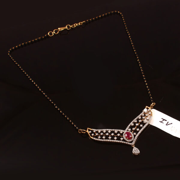 Royal Ruby Diamond Mangalsutra in Pure Gold